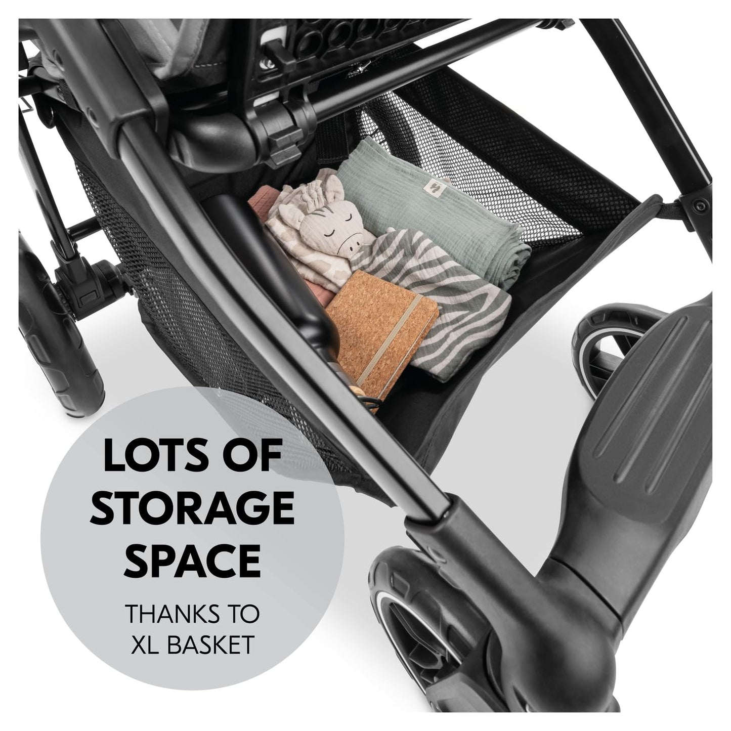 Lightweight City Pushchair with One-Hand Fold, Snack Tray & Rain Cover - Grey