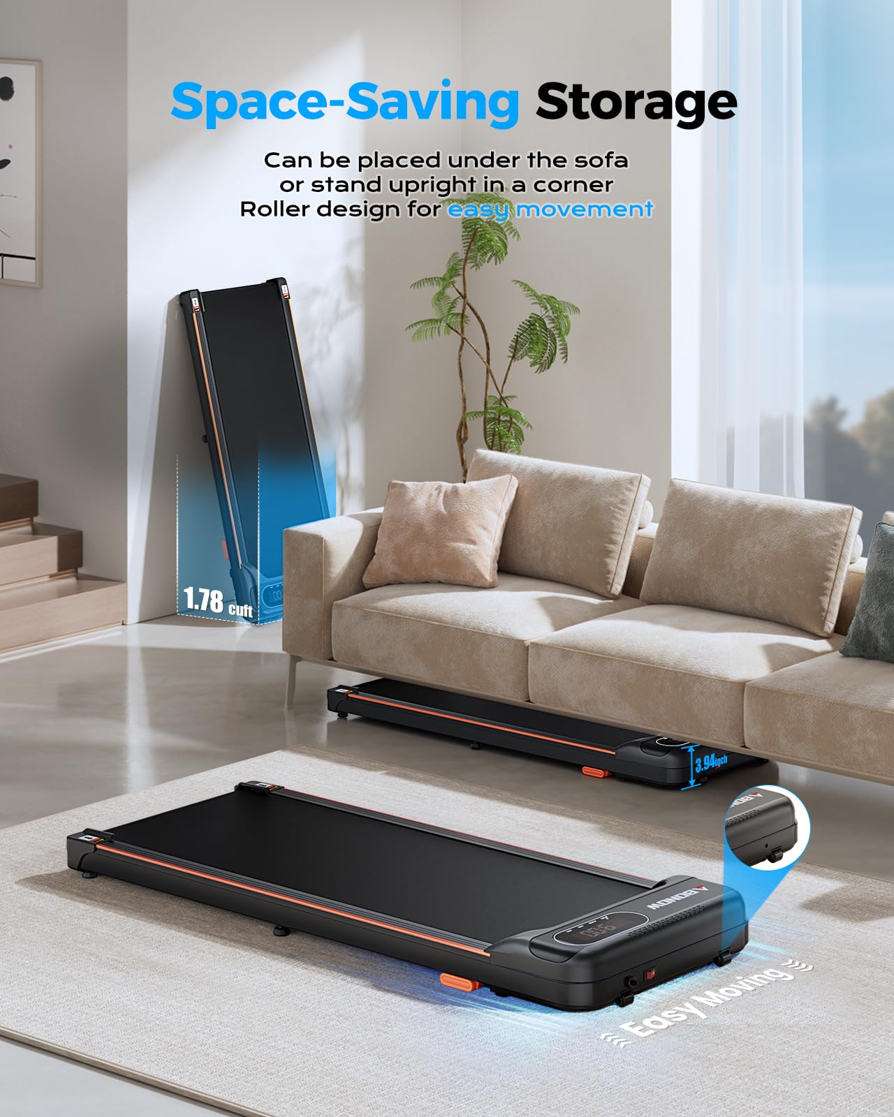 Walking Pad with 8% Incline, 2.5HP Motor, LED Display & Remote Control for Home Office