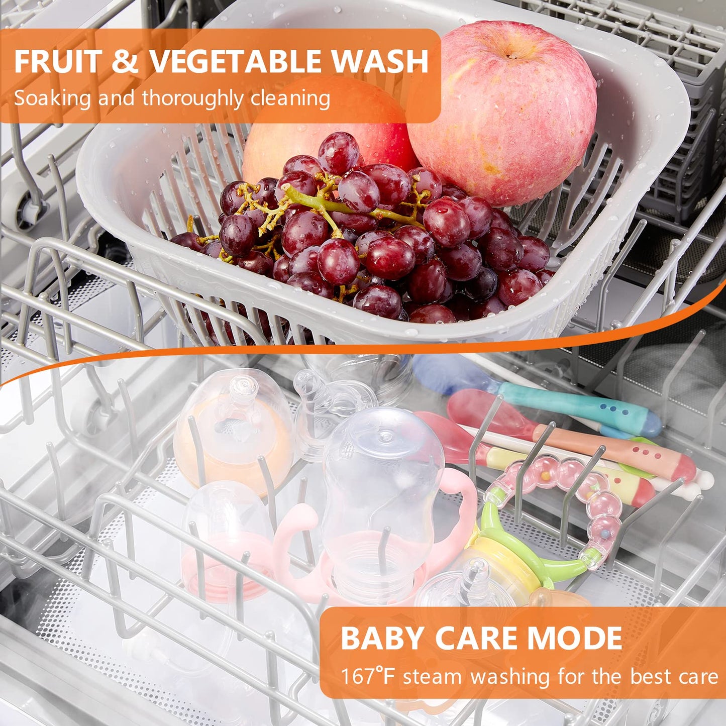 Compact Table Top Dishwasher with 6 Programs, 5L Water Tank & Auto Drying
