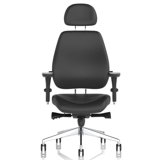 Chiro Plus Ultimate High Back Ergonomic Posture Office Chair - Black Leather