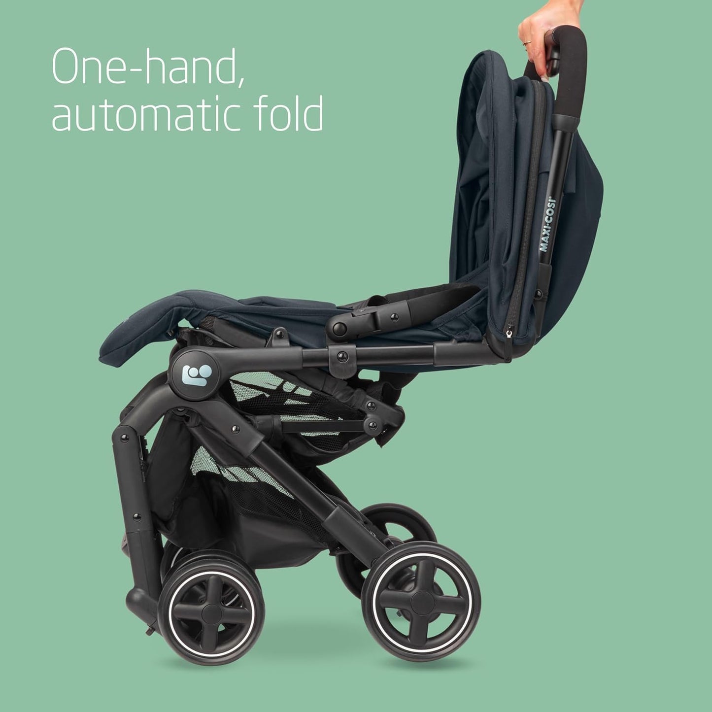 Ultra Lightweight Compact Pushchair with Automatic Fold & Lie-Flat Seat - Graphite