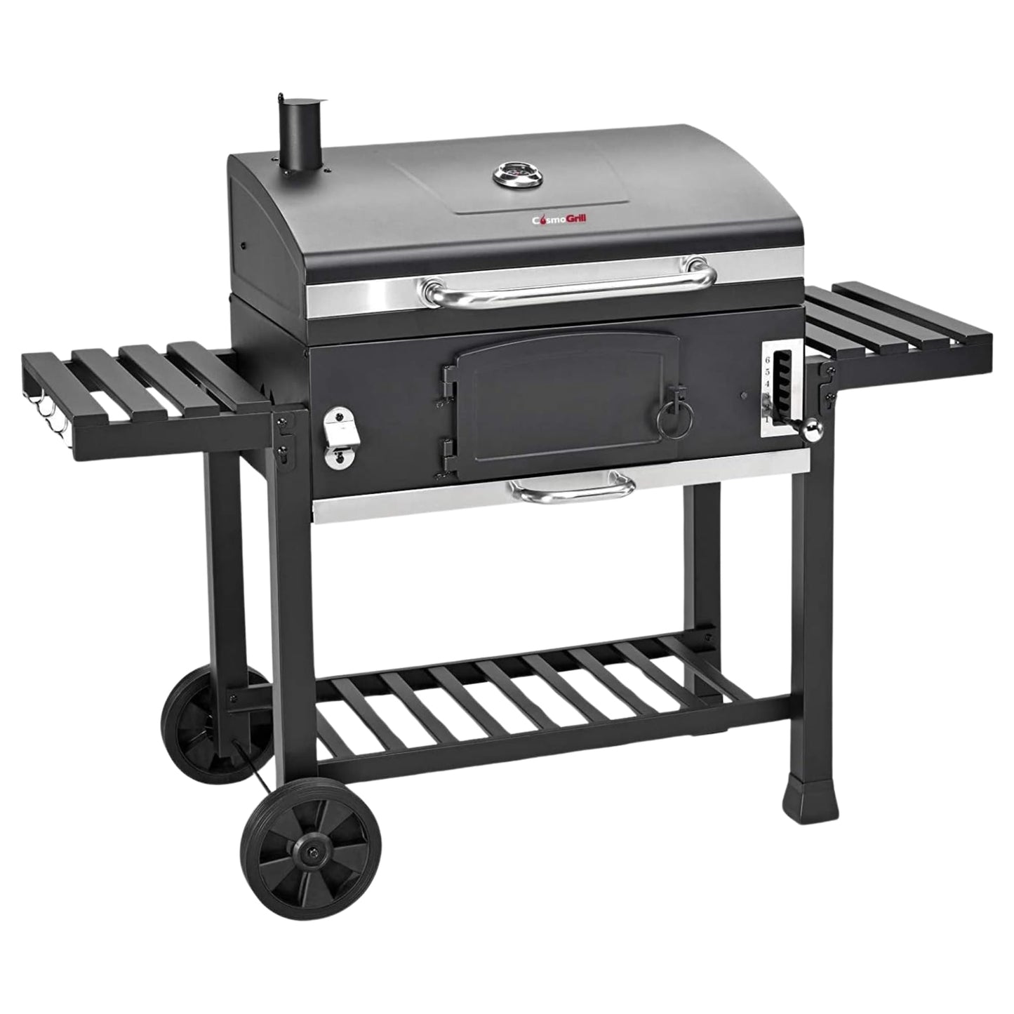 XXL Charcoal Smoker Barbecue with Adjustable Coal Tray & Thermometer