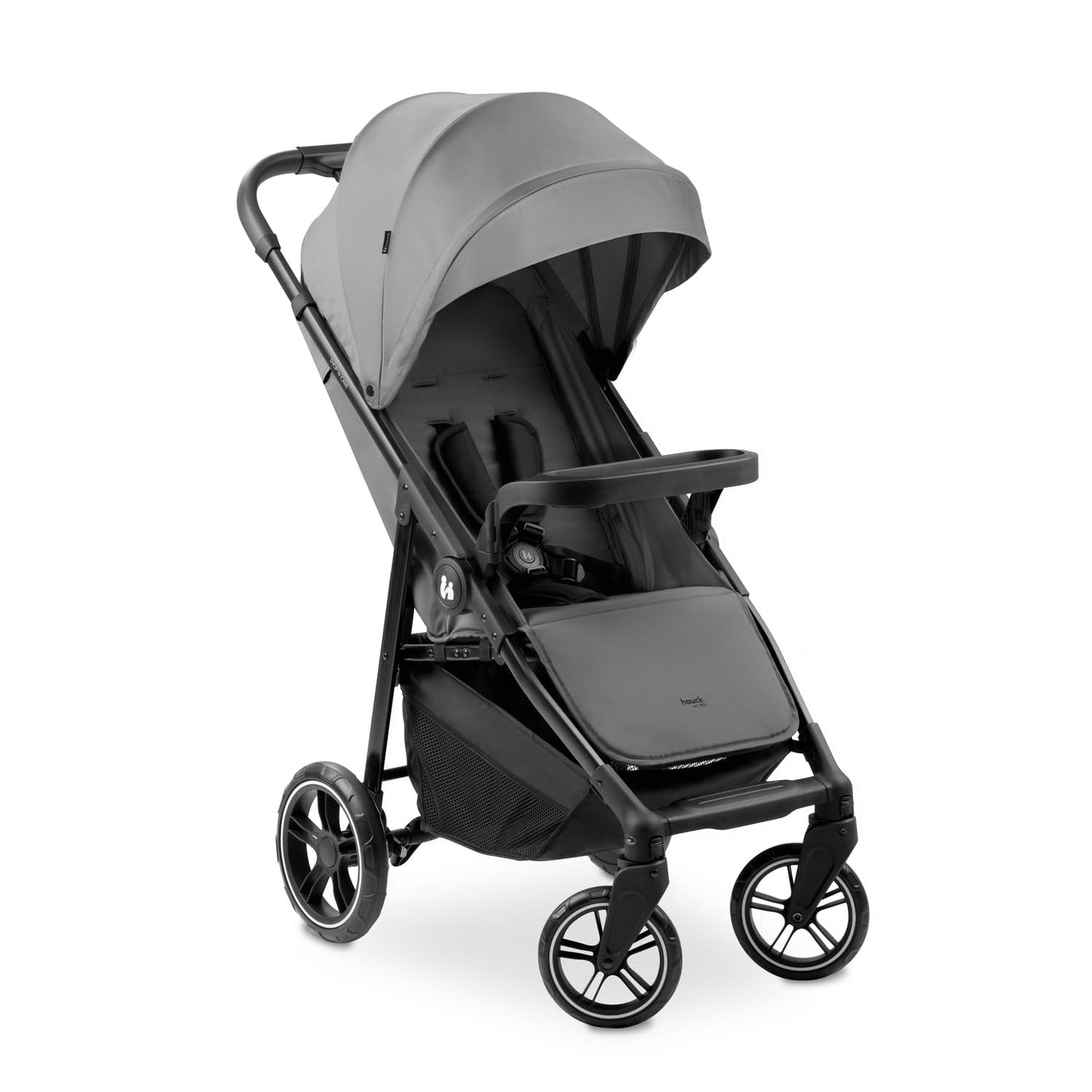 Lightweight City Pushchair with One-Hand Fold, Snack Tray & Rain Cover - Grey