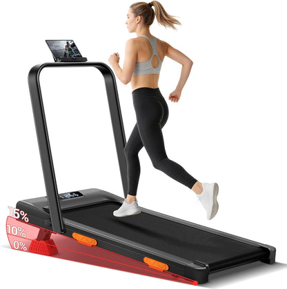 Folding Walking Pad with 15% Incline, 3.0HP Motor & Under Desk Treadmill for Home Office