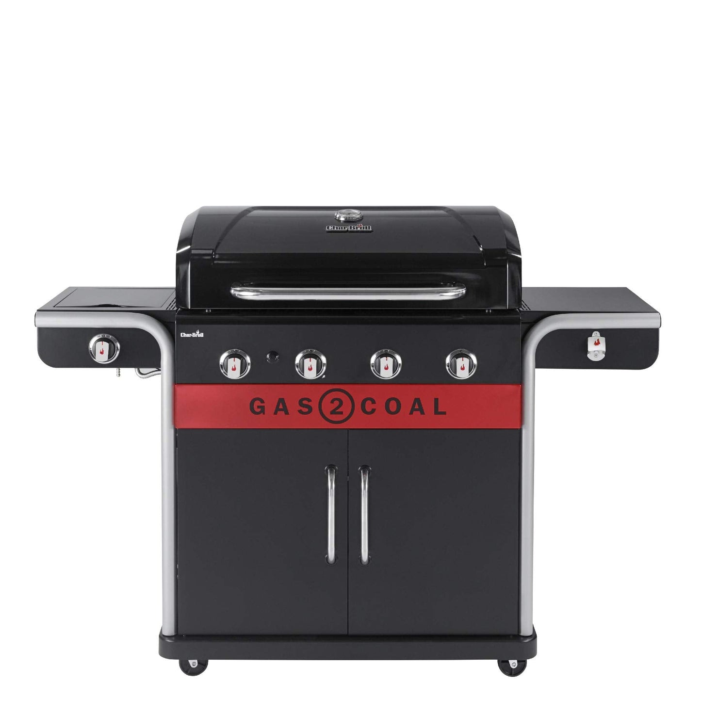 4-Burner Hybrid Gas & Charcoal Barbecue Grill with Electronic Ignition