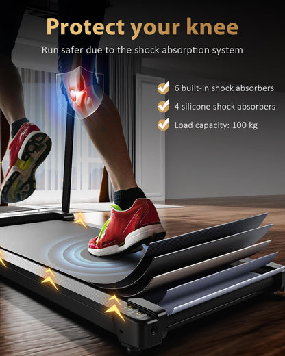 Folding Treadmill with Handle, LCD Display, 12 Workout Programmes & 10km/h Speed