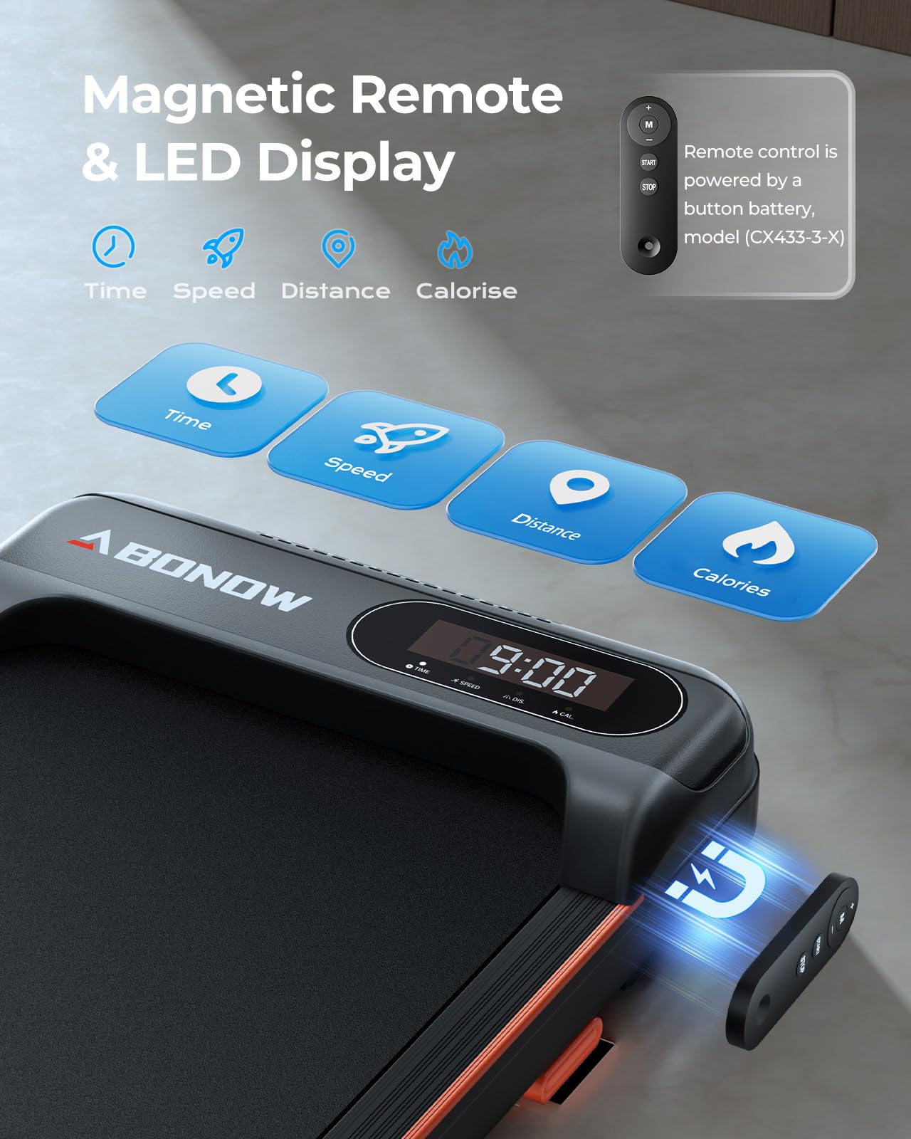 Walking Pad with 8% Incline, 2.5HP Motor, LED Display & Remote Control for Home Office