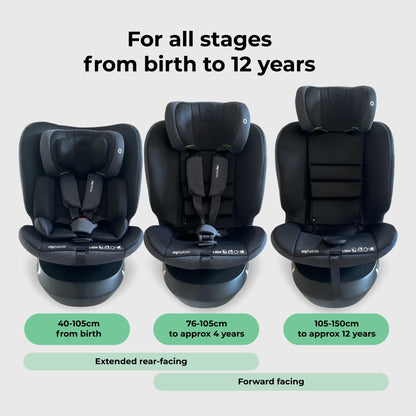 All-Stage 360° Rotating Child Car Seat with ISOFIX, 40-150cm