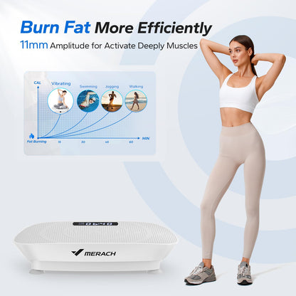 Whole Body Vibration Plate Exercise Machine with Bluetooth Speaker & Resistance Bands