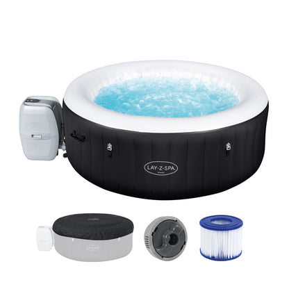 2-4 Person Round Inflatable Hot Tub with 120 Air Jets