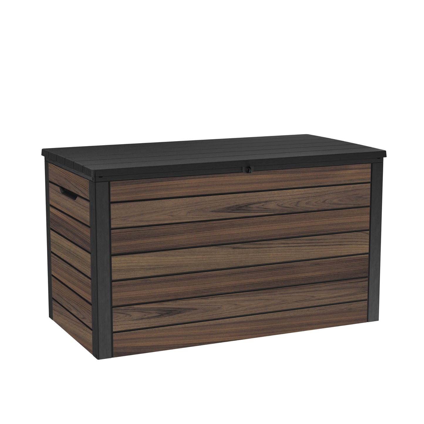 575L Outdoor Garden Storage Box with Wood Effect Finish & Seating