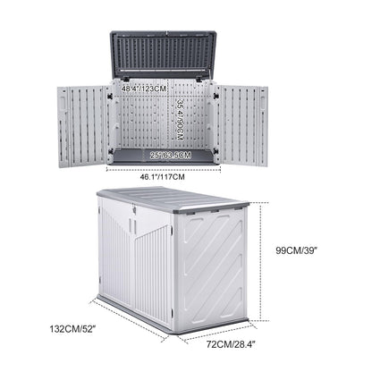 Large Outdoor Plastic Garden Storage Box with Hinged Lid
