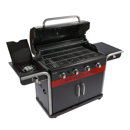 4-Burner Hybrid Gas & Charcoal Barbecue Grill with Electronic Ignition