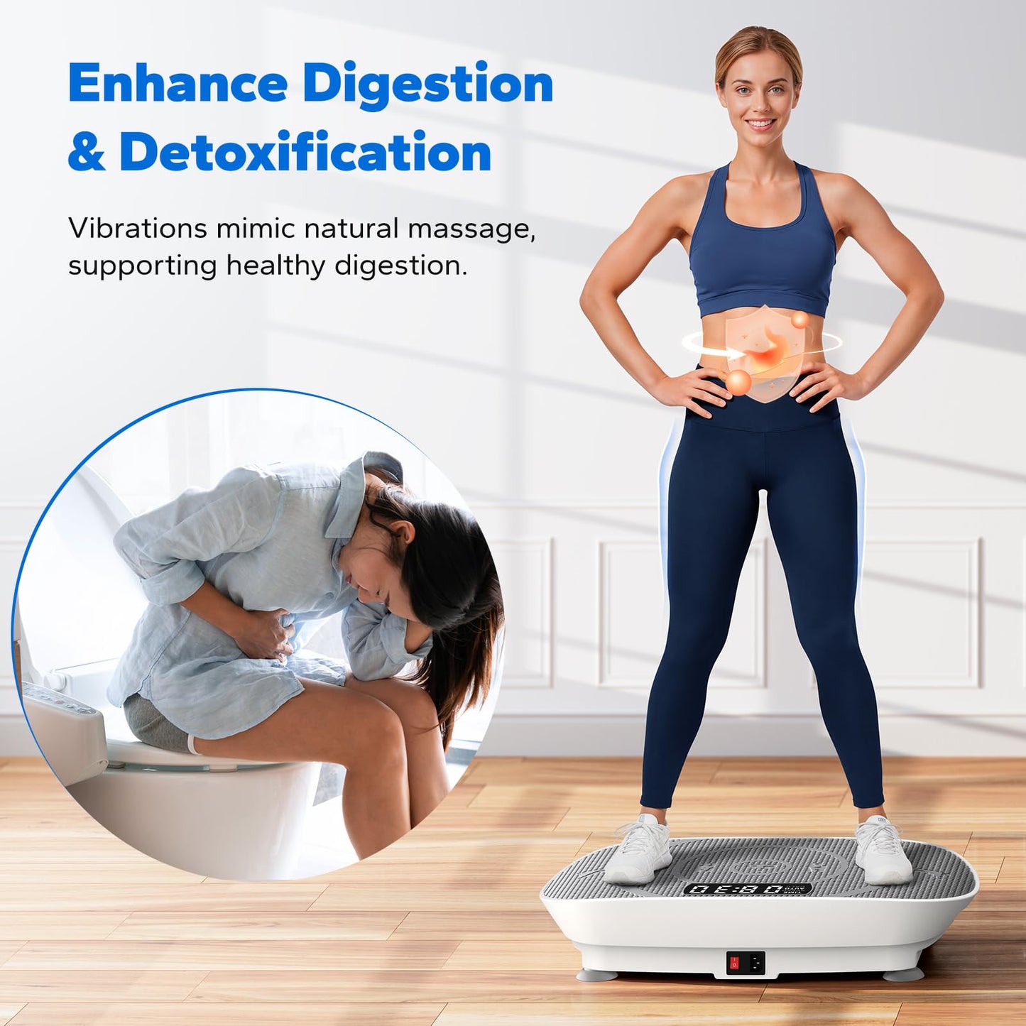 Compact Vibration Plate Exercise Machine with LED Display, Remote Control & 10 Speed Levels