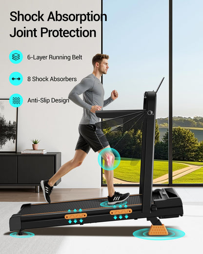 Walking Pad Treadmill with 16% Incline, 3.0HP Motor, Foldable Design & 10km/h Speed