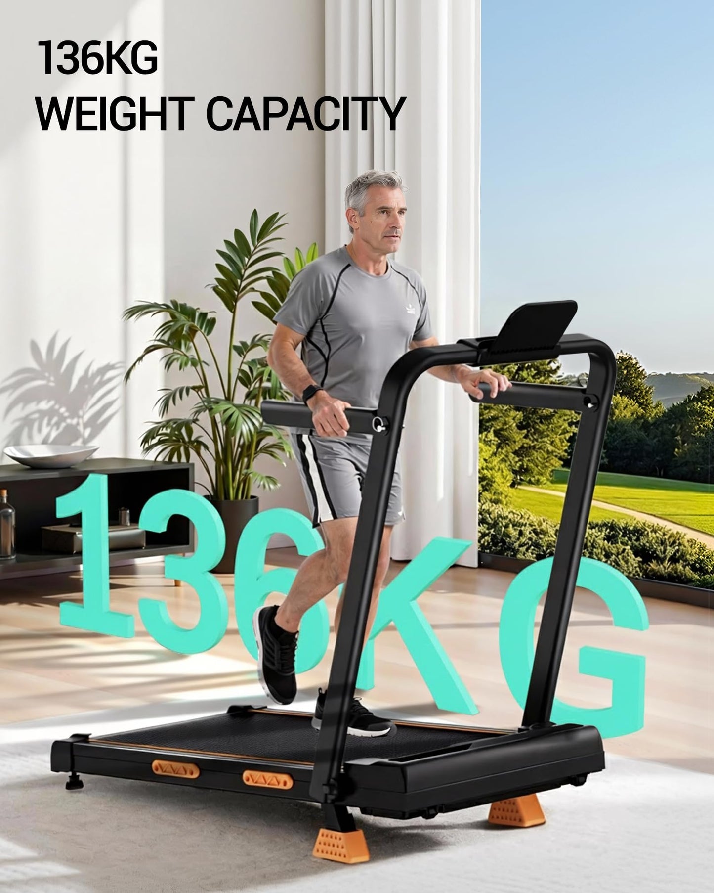 Walking Pad Treadmill with 16% Incline, 3.0HP Motor, Foldable Design & 10km/h Speed