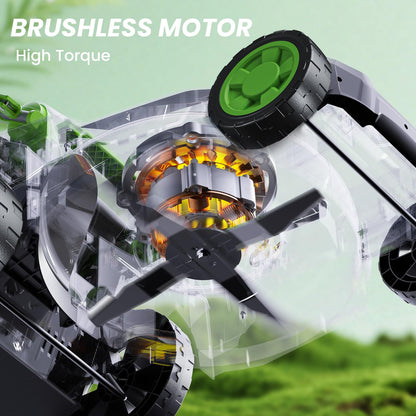 40V Brushless Cordless Lawn Mower with 34cm Cutting Width, 2 Batteries & Charger