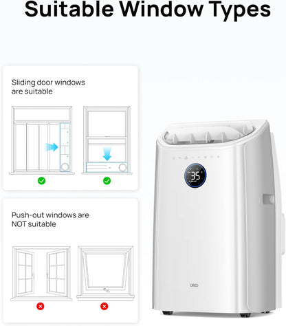 12,000 BTU Smart 3-in-1 Portable Air Conditioner — Drainage-Free, App & Voice Control, 24hr Timer, Cooling, Fan & Dehumidifier