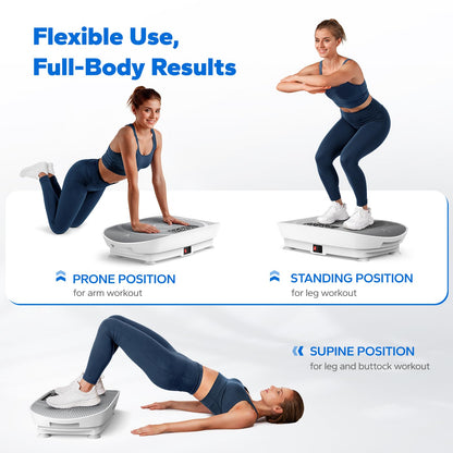 Compact Vibration Plate Exercise Machine with LED Display, Remote Control & 10 Speed Levels