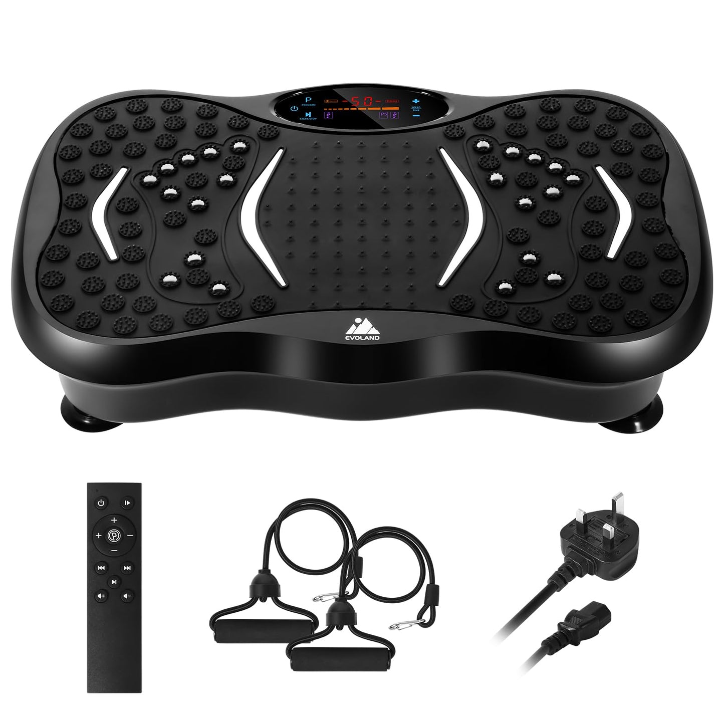 Vibration Plate Exercise Machine with Bluetooth Speaker, Resistance Bands & 99 Speed Levels