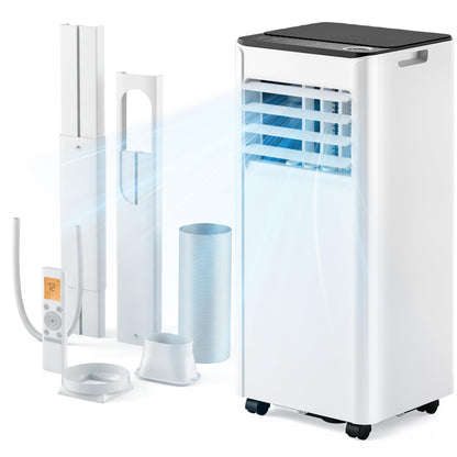 9,000 BTU 4-in-1 Portable Air Conditioner — Cooling, Dehumidifier, Fan & Sleep Mode, 20m² Coverage, Digital Display, 24hr Timer, Window Kit