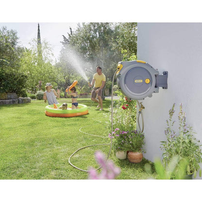30m Wall Mounted Automatic Garden Hose Reel with Auto Rewind & Accessories