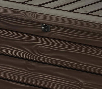 570L Outdoor Garden Storage Box with Wood Effect Finish & Seating