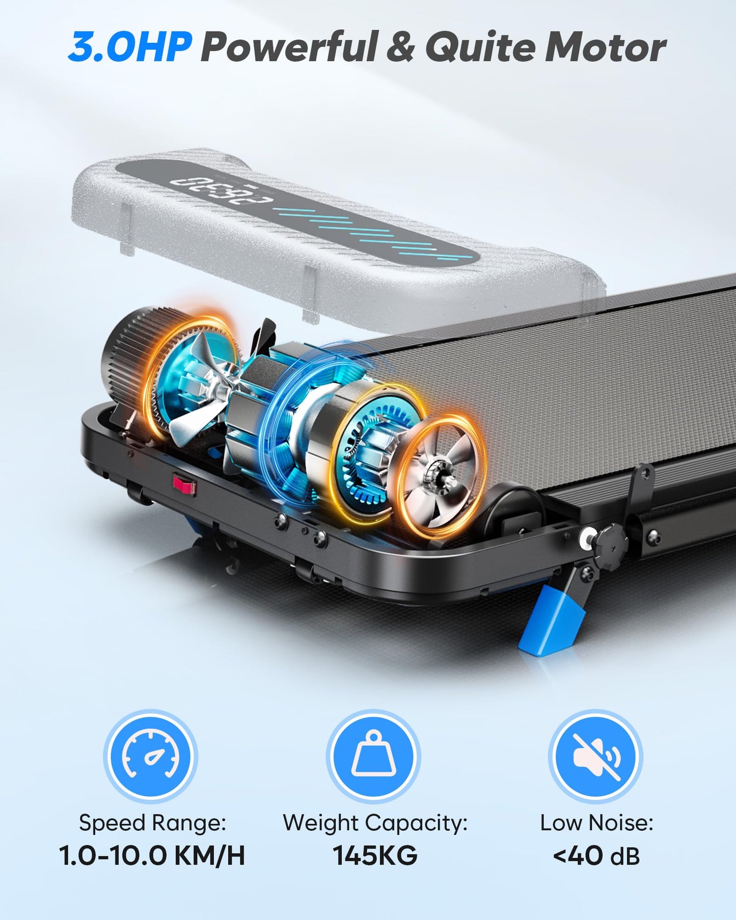 6-in-1 Folding Walking Pad with 10% Incline, 3.0HP Motor, Handle Bar & App Connectivity