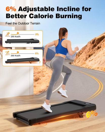Smart Walking Pad Treadmill with App Control, 2.5HP Motor & Under Desk Design