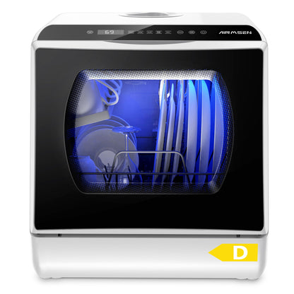 6 Program Compact Table Top Dishwasher with 5L Water Tank & Auto Drying