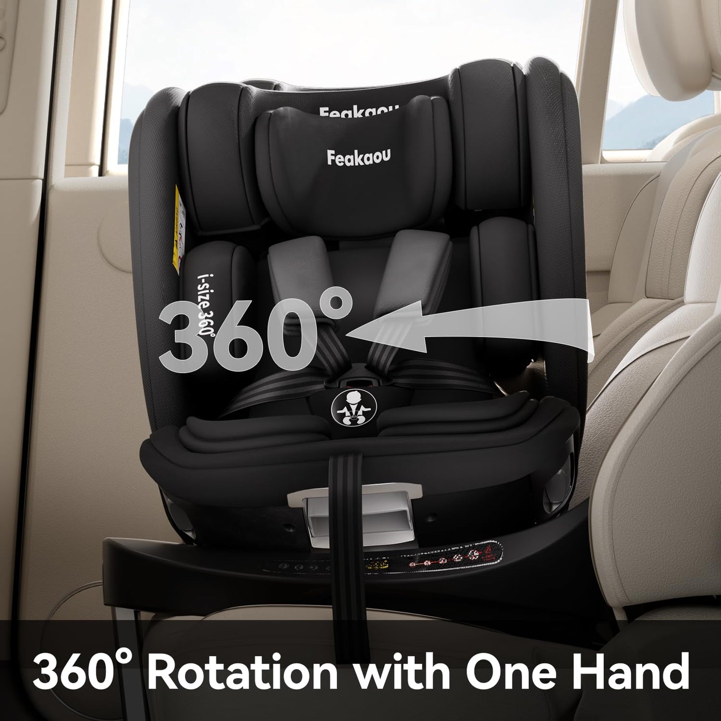 360° Rotating i-Size Baby & Child Car Seat with ISOFIX, 40-150cm