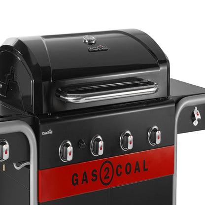 4-Burner Hybrid Gas & Charcoal Barbecue Grill with Electronic Ignition