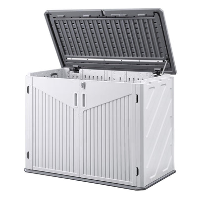 Large Outdoor Plastic Garden Storage Box with Hinged Lid