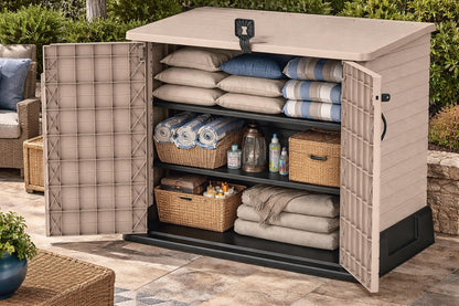 850L Outdoor Garden Storage Shed with Lift-Up Lid & Double Doors