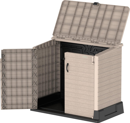 850L Outdoor Garden Storage Shed with Lift-Up Lid & Double Doors