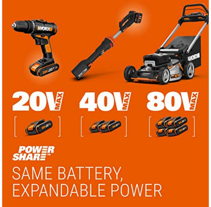 40V Cordless Lawn Mower with 34cm Cutting Width for Gardens up to 230m²