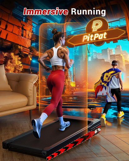 Walking Pad with 6% Incline, 2.5HP Motor, App Control & Foldable Under Desk Treadmill