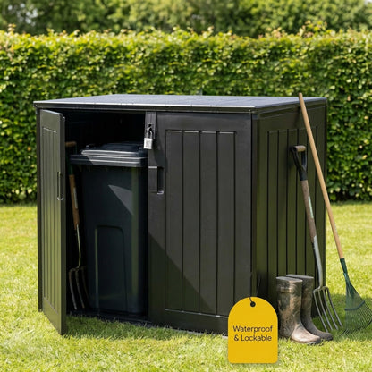 775L Outdoor Garden Storage Shed with Double Doors & Lift-Up Lid