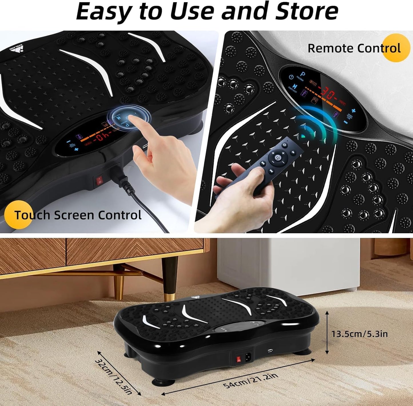 Vibration Plate Exercise Machine with Bluetooth Speaker, Resistance Bands & 99 Speed Levels