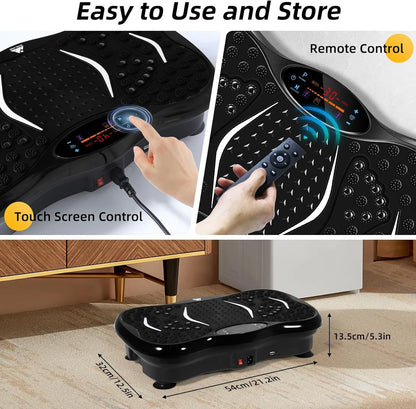 Vibration Plate Exercise Machine with Bluetooth Speaker, Resistance Bands & 99 Speed Levels