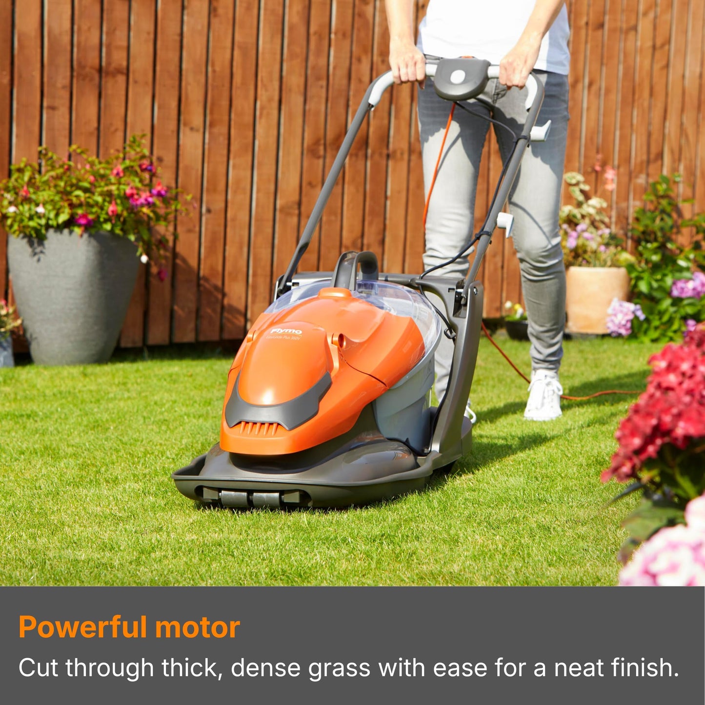 2000W Electric Hover Lawn Mower with 36cm Cutting Width & 26L Grass Collector
