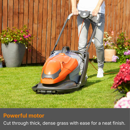 2000W Electric Hover Lawn Mower with 36cm Cutting Width & 26L Grass Collector