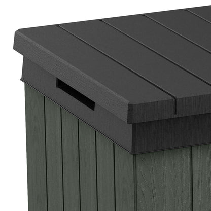 511L Outdoor Garden Storage Box with Wood Effect Finish & Seating