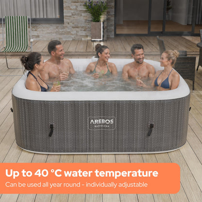6 Person Inflatable Hot Tub Spa with 130 Massage Jets & Heating