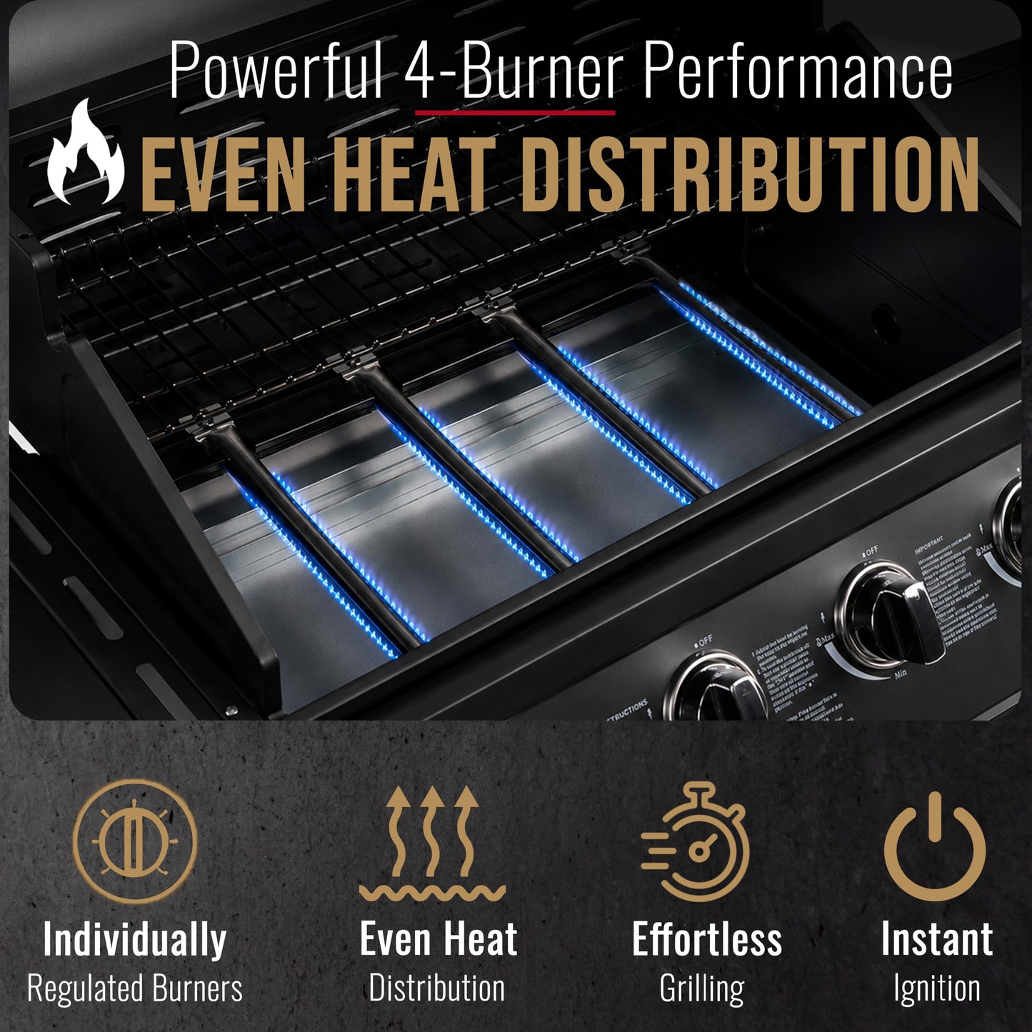 5 Burner Gas Barbecue Grill with Side Burner, Warming Rack & Storage