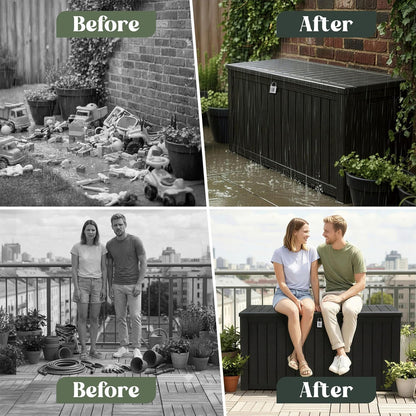 680L Large Outdoor Garden Storage Box with Lockable Lid