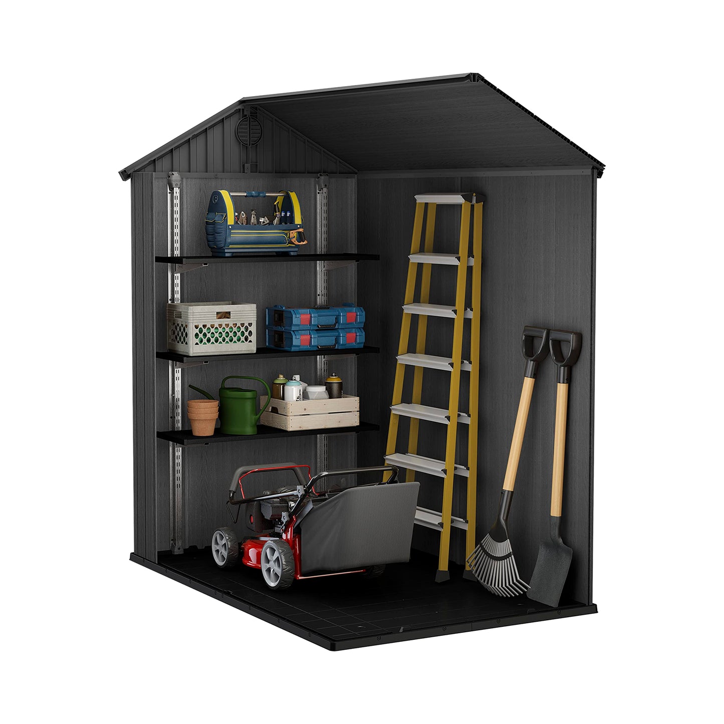 6 x 4ft Apex Garden Storage Shed with Floor, Window & Ventilation