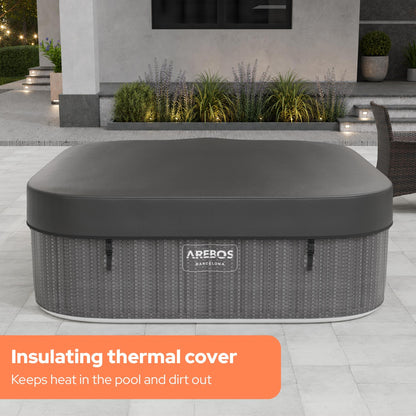 6 Person Inflatable Hot Tub Spa with 130 Massage Jets & Heating