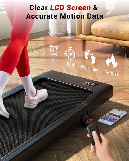Walking Pad with 6% Incline, 2.5HP Motor, App Control & Foldable Under Desk Treadmill