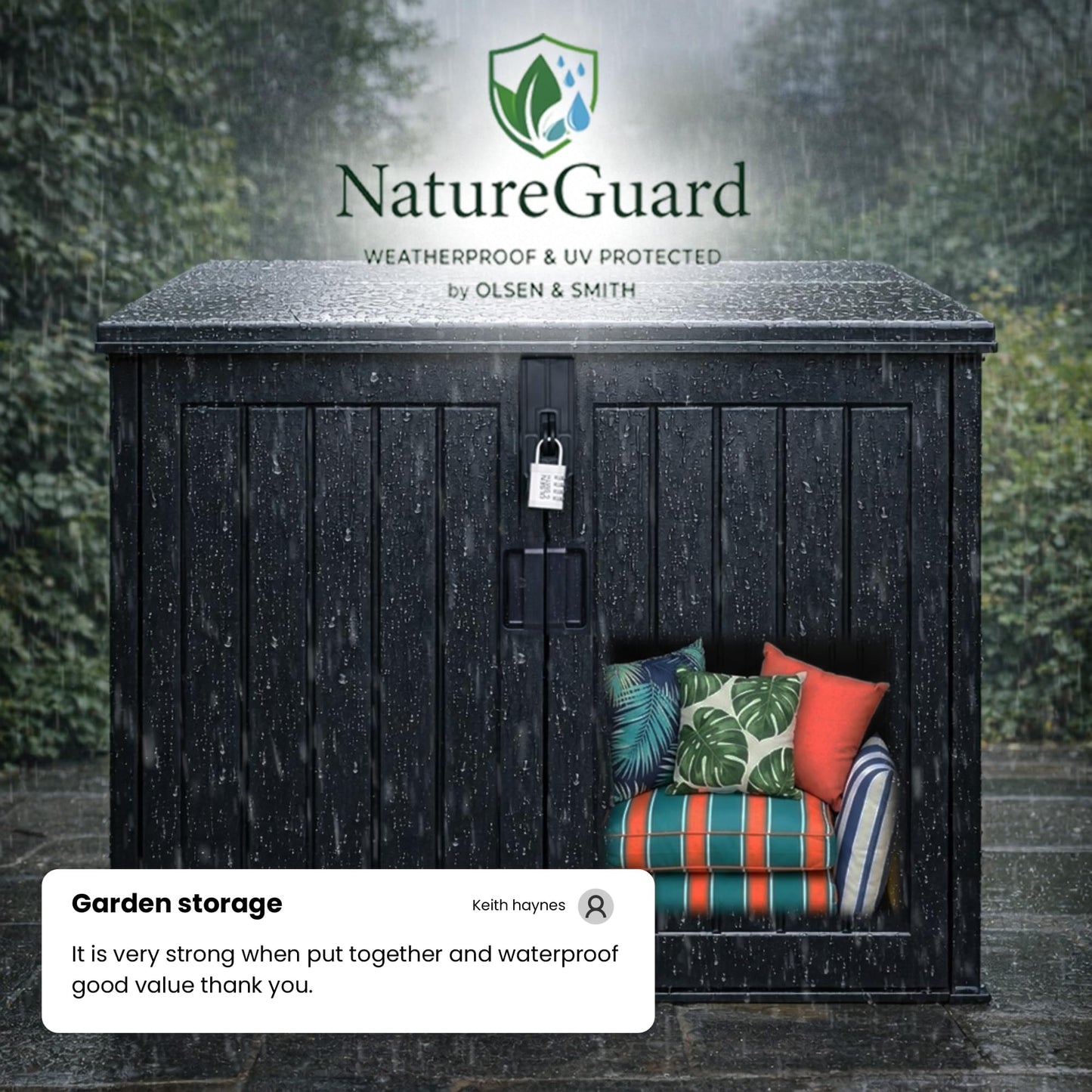775L Outdoor Garden Storage Shed with Double Doors & Lift-Up Lid